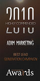 Azam Marketing was selected as Highly Commended Best Lead Generation Campaign at the industry's prestigious Performance Marketing Awards in the Grosvenor Hotel in London's Mayfair. In total we were finalists for five awards, a record for any agency. We have also been winners in other years