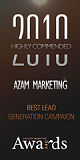 Azam Marketing won Highly Commended 'Best Lead Generation Campaign' and was finalist for 'Best PPC Campaign' at the a4u Online Marketing Awards for the thousands of leads we generated for one of our clients through our search marketing expertise. In total we were shortlisted for five awards - a record for any agency